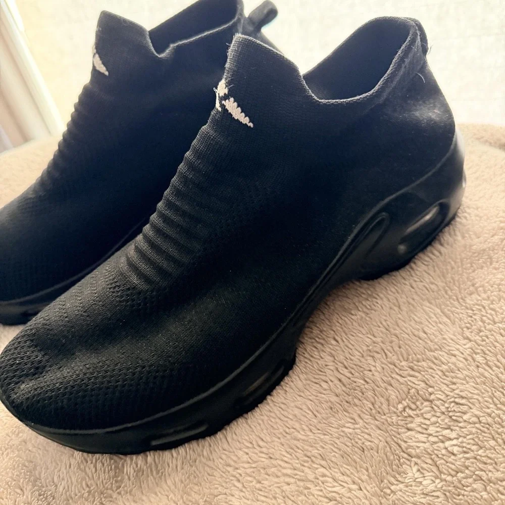 Mishansha Shoes Mens Size 8.5 Black Mesh Slip On Air Cushion Athletic Sneakers